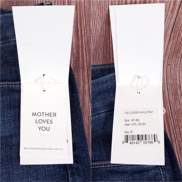 NWT Mother Womens Size 28 The Looker Ankle Fray Girl Crush Denim Jeans $210 - Picture 11 of 16